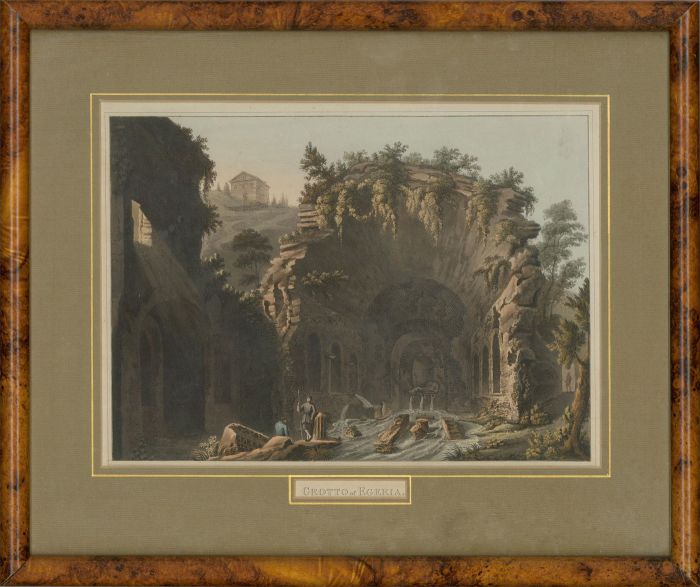 Matthew Dubourg (fl.1786–1838) - Early 19th Century Aquatint, Grotto Of Egeria