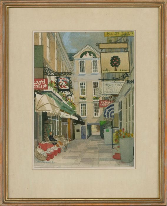 Ann Mason - Framed 1986 Watercolour, Northumberland Place