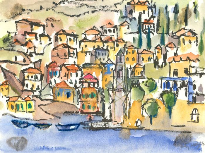 Judy Willoughby - 20th Century Watercolour, Sea of Houses