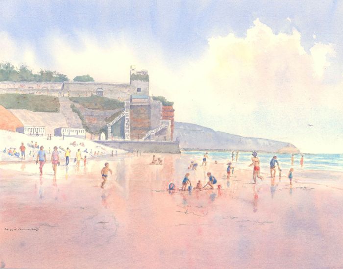 James W. Charlwood - 20th Century Watercolour, Jacob's Ladder Beach
