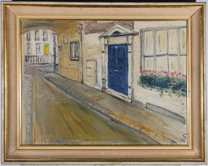K.S  - 20th Century Oil, The Street with a Blue Door