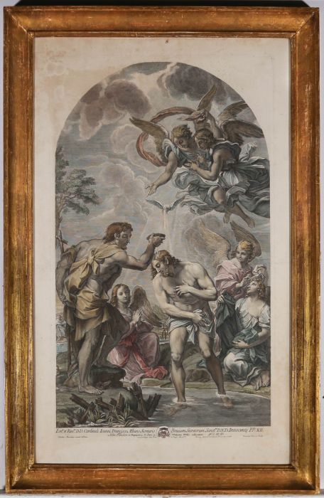 After Carlo Maratta  - 1728 Engraving, The Baptism of Christ