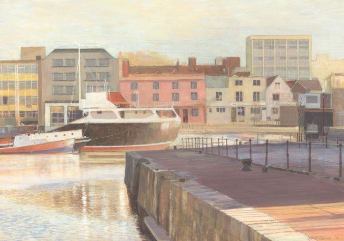 John F. Collins - 1990 Gouache, Redcliffe Wharf, Bristol