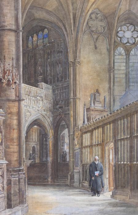 Edith J. Barrow  - 1982 Watercolour, Westminster Abbey