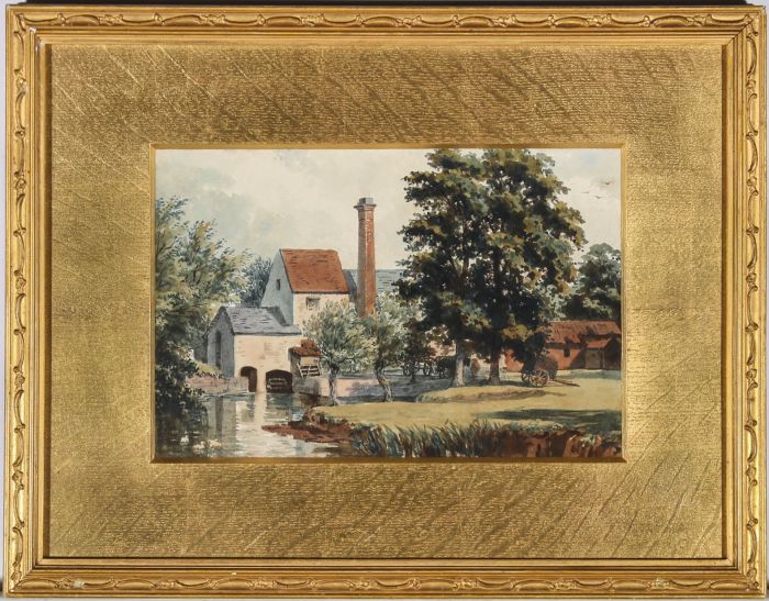 Framed Late 19th Century Watercolour - Clifton Mill near Rugby