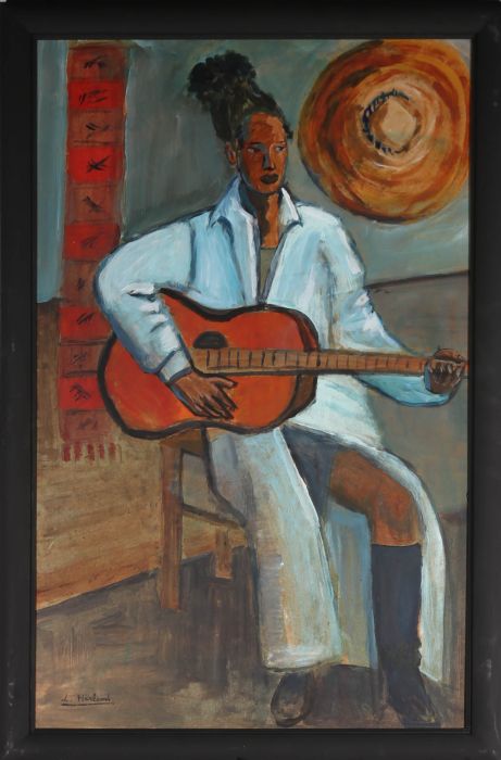 Lilian Harland - Contemporary Oil, The Guitar Player