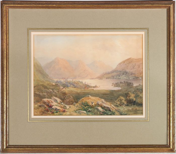 E. Drayton  - Mid 19th Century Watercolour, Sheep in the Highlands