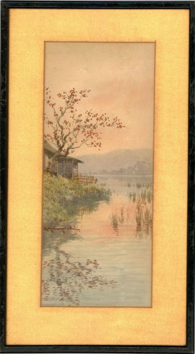 Pair Of Early 20th Century Watercolours - Japanese Landscapes