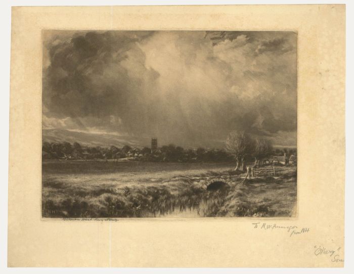 Norman Hirst (1862-1955) - Early 20th Century Mezzotint, View of Othery