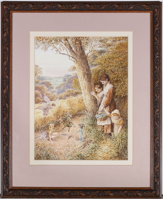 John Cecil Lund (b.1932) - Watercolour, Musical Pixies & Woodland Fairies