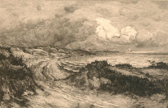 Richard D. Winter (1890-1916) - Early 20th Century Etching, Curving Coast