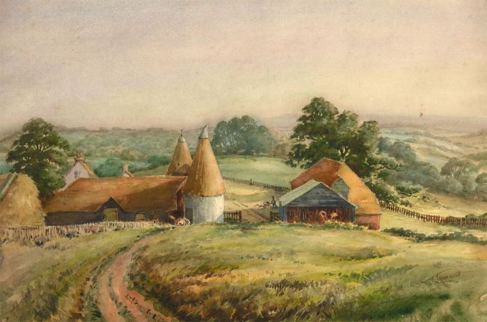 J. Sharpley - Early 20th Century Watercolour, Oast House, Brexhill