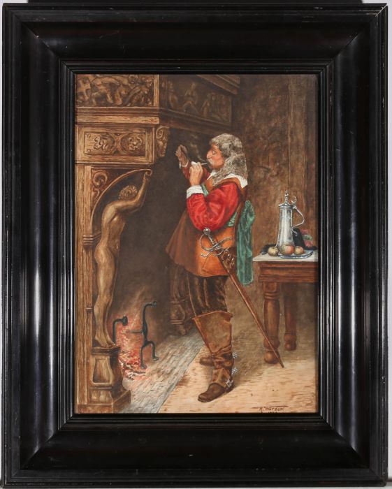 R. Watson - 1930 Watercolour, Cavalier And His Pipe