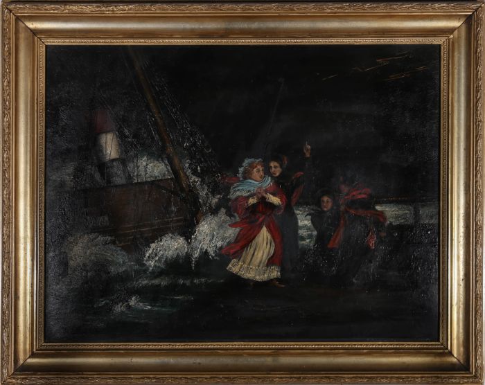 Early 20th Century Oil - The Night of the Shipwreck