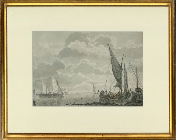 Late 19th Century Watercolour - Fishing Smacks in the Harbour