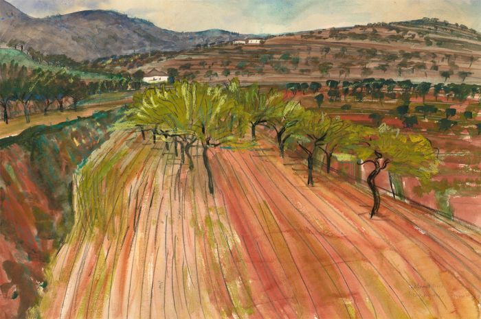 Mid 20th Century Watercolour - Almond Grove
