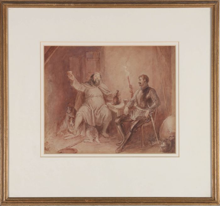 Late 19th Century Watercolour - Friar Tuck Entertains The Black Knight