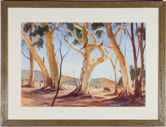 C. H. Payne - Framed Contemporary Watercolour, Cattle by the Grove