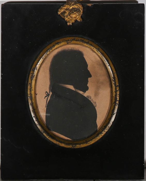 Miniature 18th Century Indian Ink - Silhouette of Mr Burrow