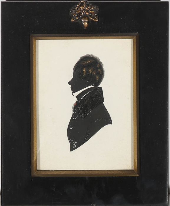 Miniature 19th Century Indian Ink - Silhouette of a Georgian Gentleman