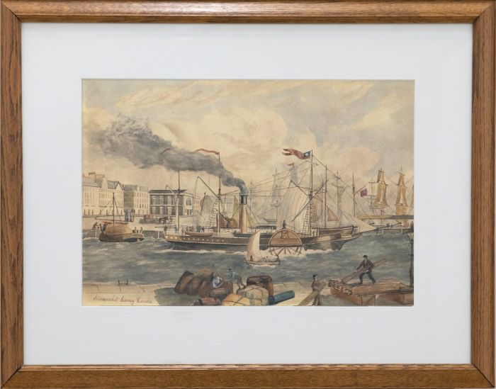 Late 19th Century Watercolour - Steam Packet Leaving Dundee