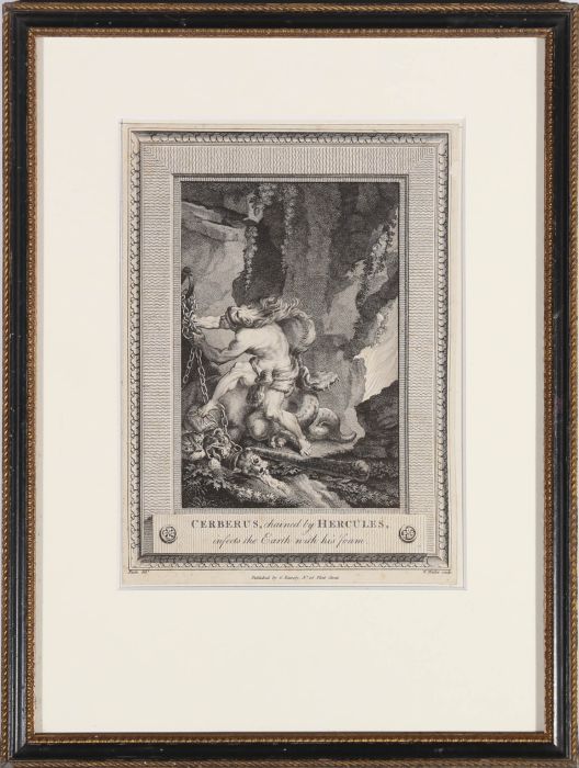 W. Walker - 1774 Engraving, Cerberus Chained by Hercules