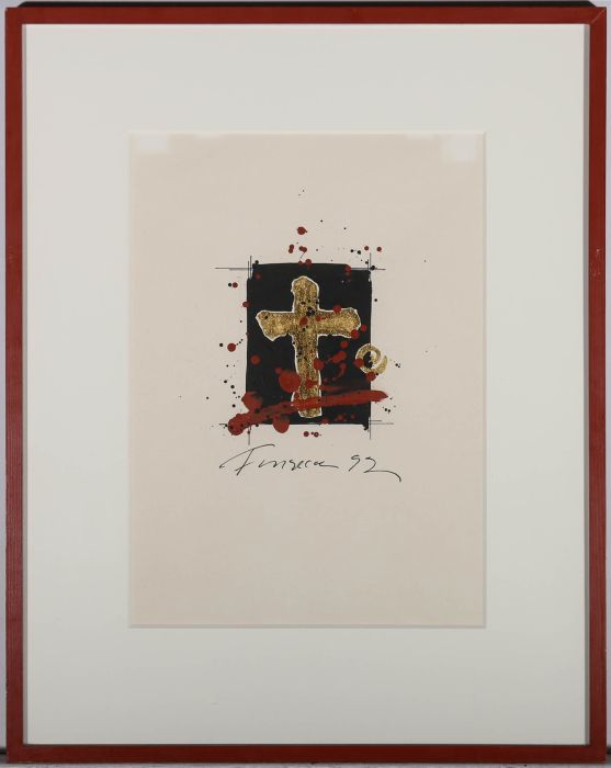 Harry Fonseca (1946 -2006) - Mixed Media, The Discovery of Gold and Souls #1