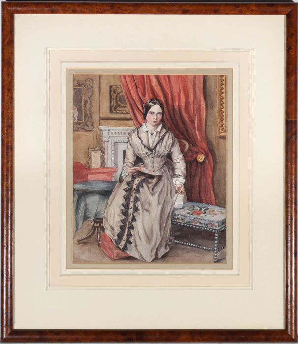 Framed Late 19th Century Watercolour - Portrait of a Lady