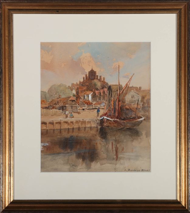 Louis Burleigh Bruhl (1861-1942) - Framed Watercolour, On the Quayside