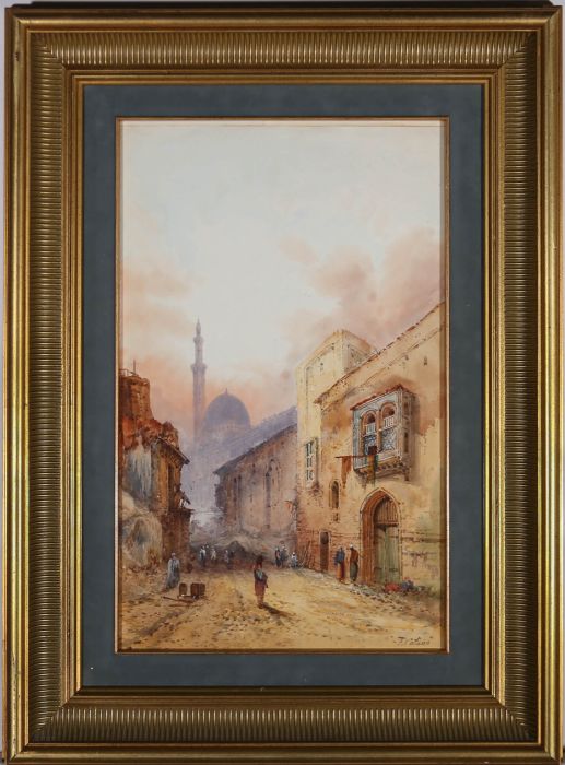 Frank Catano (fl.1880-1920) - Framed Watercolour, Streets of Cairo