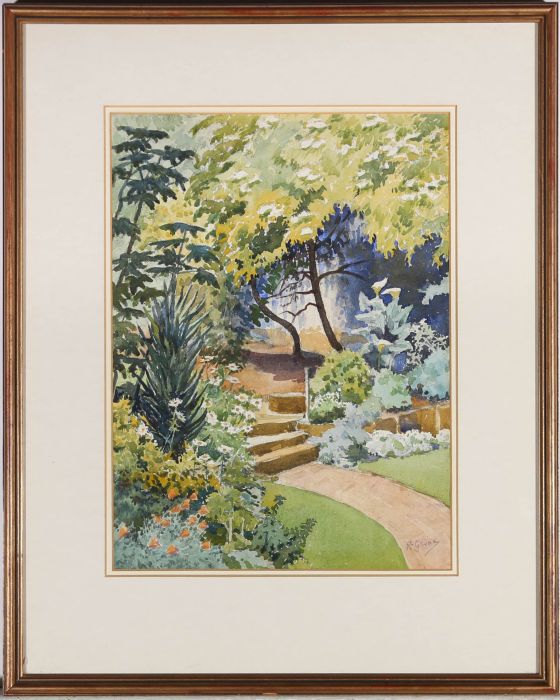 Ruth Gervis (1894-1988) - Mid 20th Century Watercolour, Garden of La Lorna