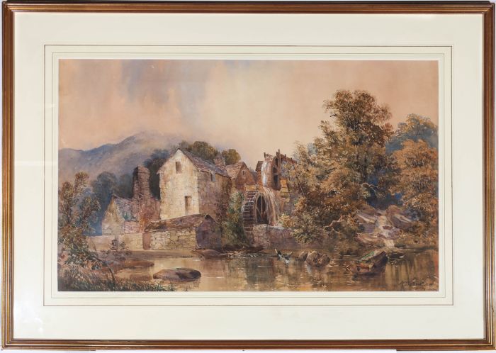 William Thornton - 19th Century Watercolour, Watermill at Trefriw, North Wales