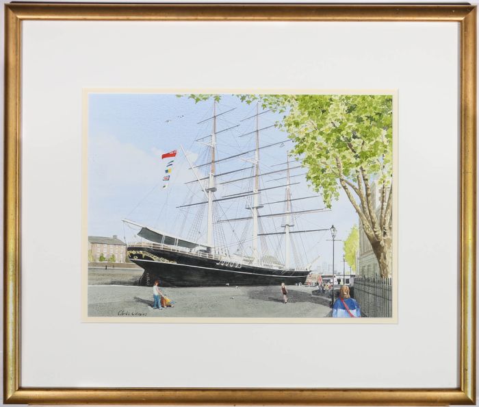 Chris Neaves  - Framed 20th Century Watercolour, Cutty Sark