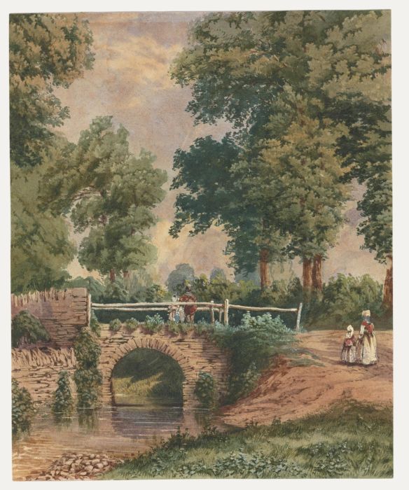 Attrib. Henry Jutsum (1816-1869) - Watercolour, Bridge Over Untroubled Water
