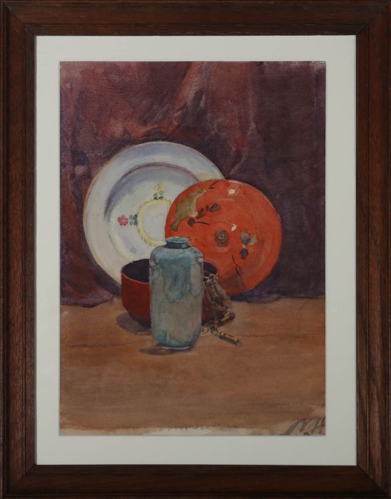 N.H - Bloomsbury School Early 20th Century Watercolour, Ceramic Still Life