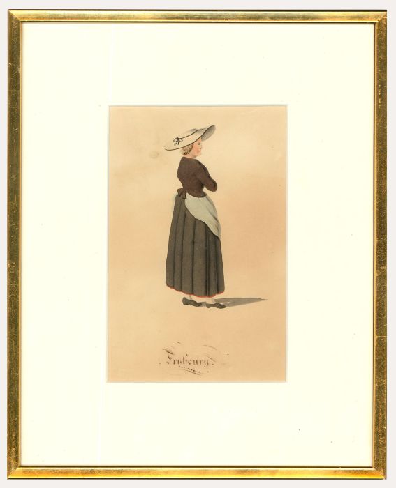 Style of David Alois Schmid (1791-1861) - Watercolour, Fribourg Woman
