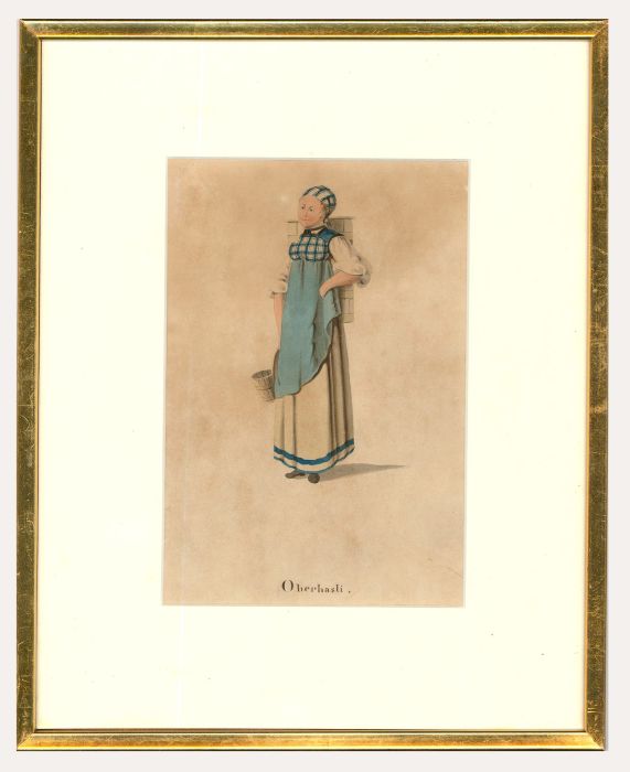 Style of David Alois Schmid (1791-1861) - Watercolour, Oberhasli Woman