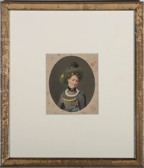 Early 19th Century Watercolour - Portrait of a Swiss Lady