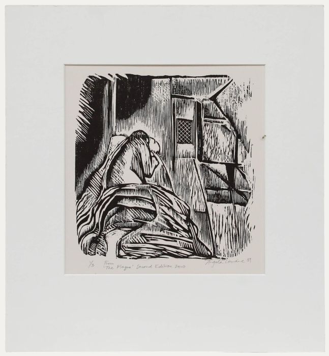 angela-lemaire-1944-2025-2010-woodcut-the-plague