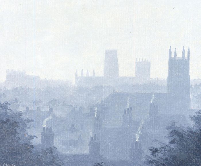 J C Madgin - Contemporary Oil, Durham in the Mist