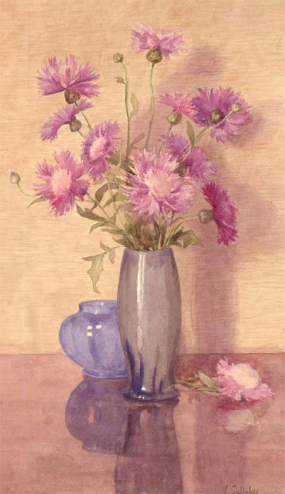 M. Gallaher - Signed 20th Century Watercolour, Purple Still Life