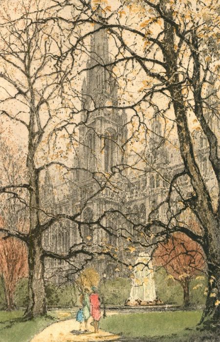 Luigi Kasimir - Early 20th Century Etching, Vienna City Hall - Wien Rathaus