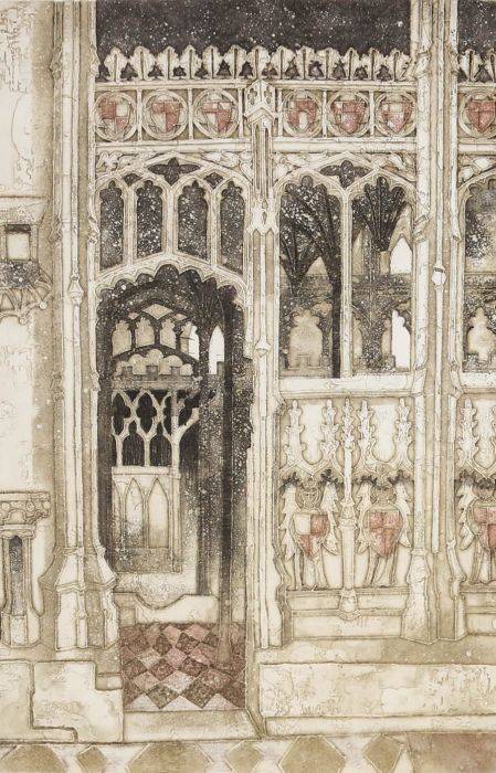 Valerie Thornton (1931-1991) - 1986 Aquatint, Tewkesbury Interior