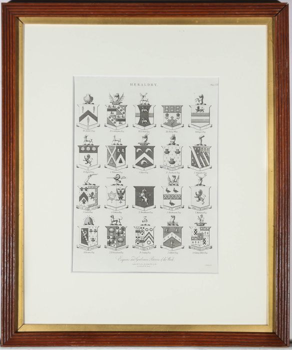 Heraldic Crests 1811 Engraving - Esquires and Gentlemen, Patrons of the Work