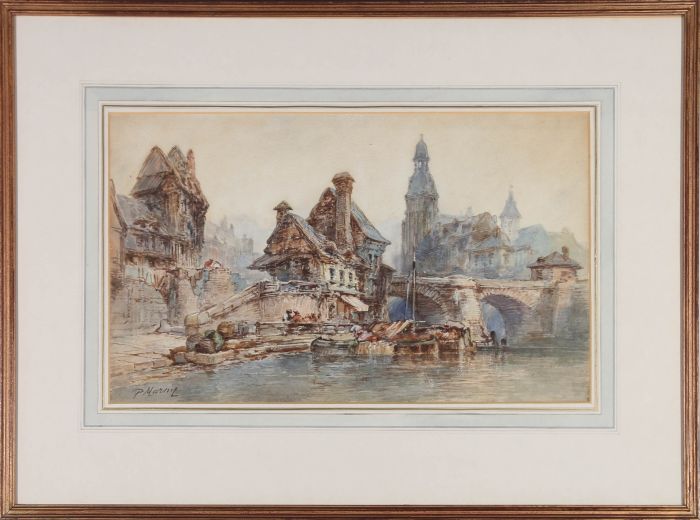 Paul Marny (1829-1914) - Late 19th Century Watercolour, The Dock at Dawn