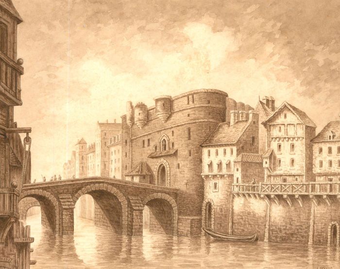 A. Renaud - Late 19th Century Watercolour, Le Petit Chatelet