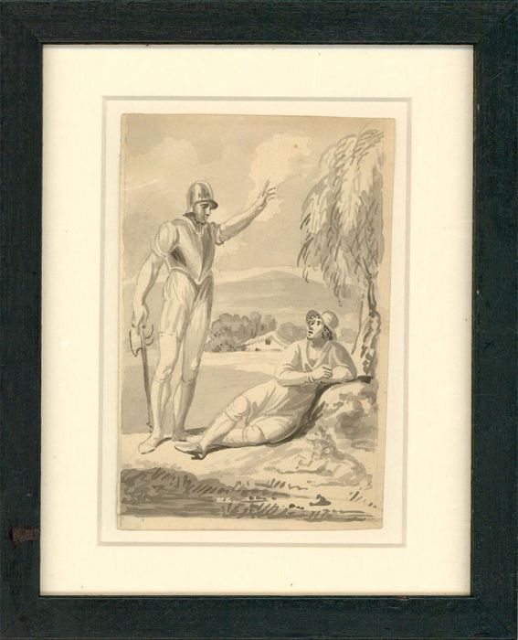 Circle of Francois-Andre Vincent-Early 19thC Watercolour, Scene from Don Quixote