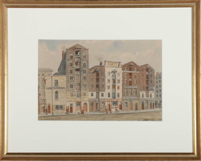 Edwin Robert Beattie (1845-1917) -Watercolour, A Street in Liverpool