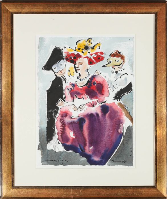 Framed 1995 Watercolour - Best Dressed