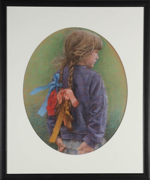 Keith Bowen (b.1950) - Framed 20th Century Pastel, Portrait of a Young Girl